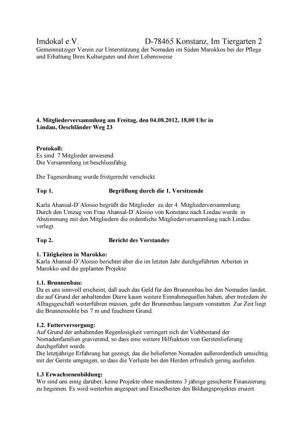 Mitgliederversammung 2012 Imdokal