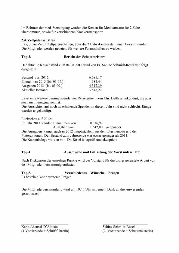 Mitgliederversammung 2013 Imdokal