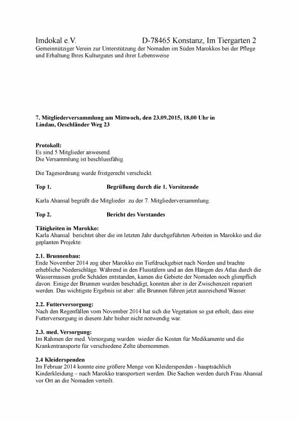 Mitgliederversammung 2015 Imdokal