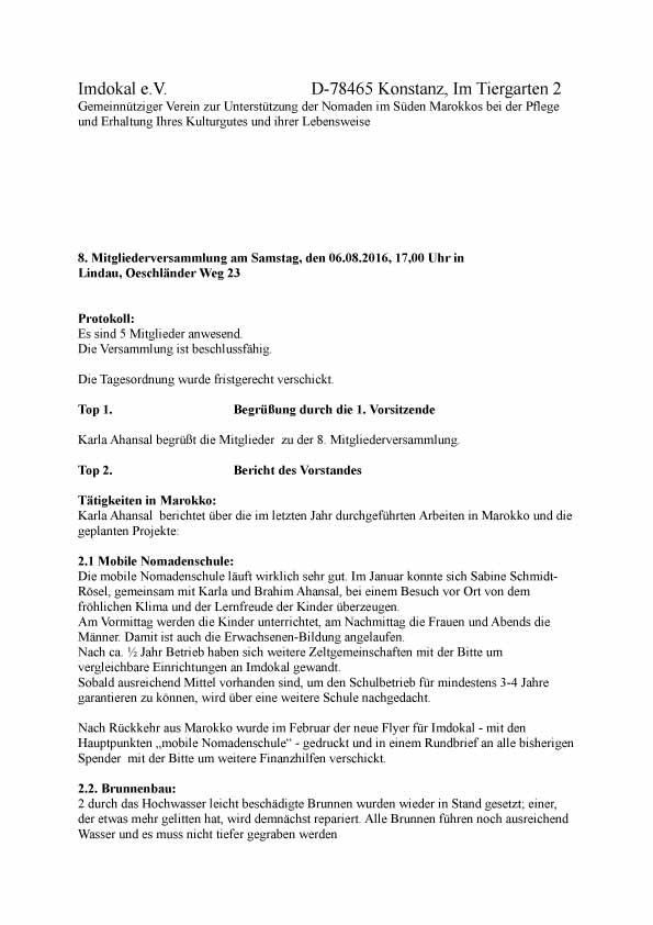 Mitgliederversammung 2016 Imdokal